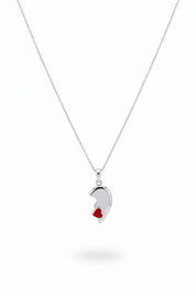 Mezza collana cuore destra argento