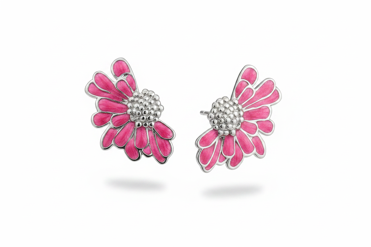Mezzaluna argento fucsia – coppia