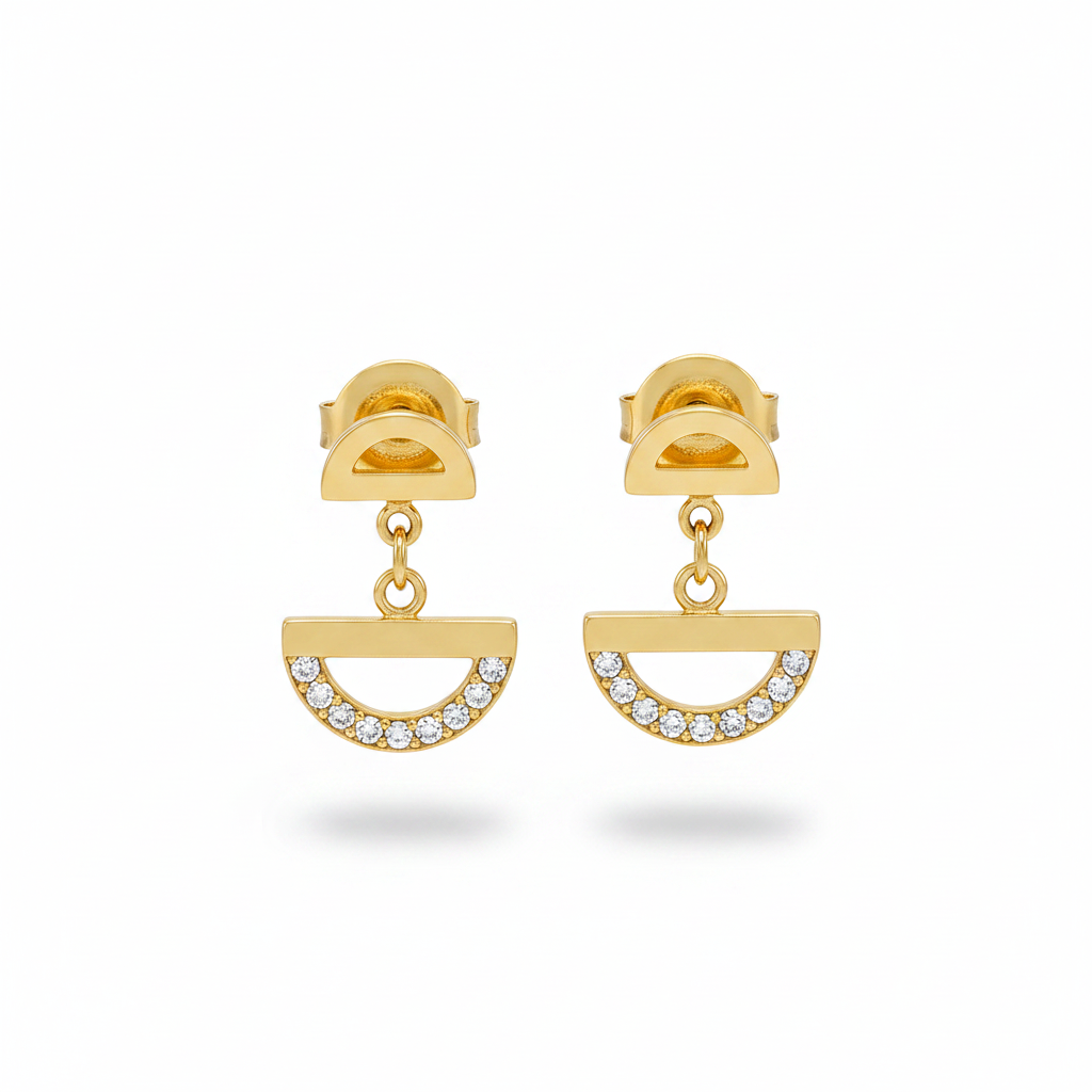 Mezzelune oro zirconi – coppia
