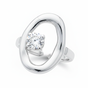 Orbit Ring - dettaglio macro argento