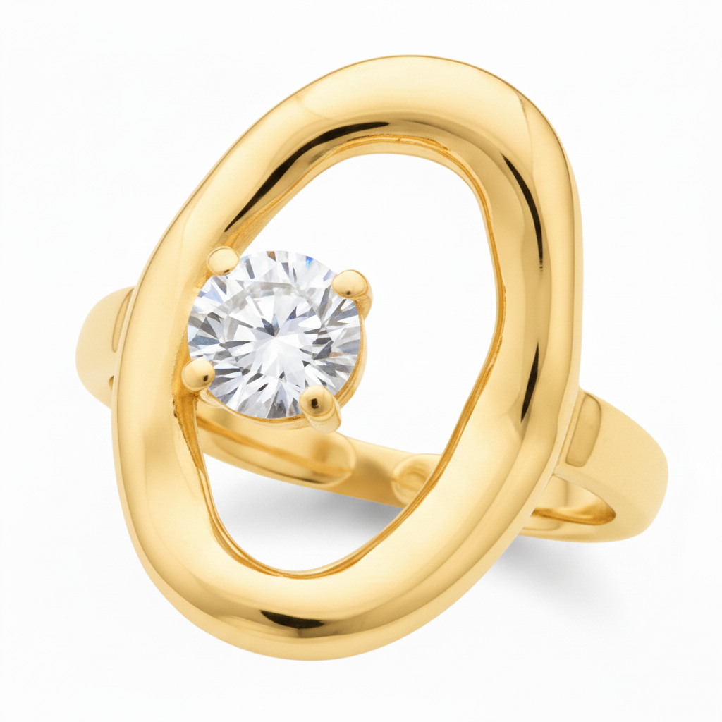 Orbit Ring - dettaglio macro oro