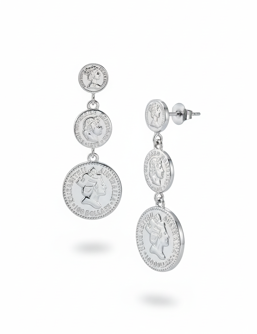 Orecchini Argento – laterale con farfallina