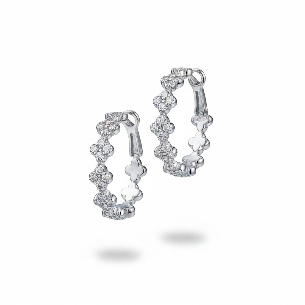 Orecchini argento pavé - laterale