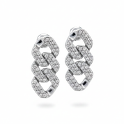 Orecchini argento pavé — macro