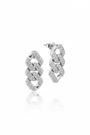 Orecchini argento pavé — vista laterale