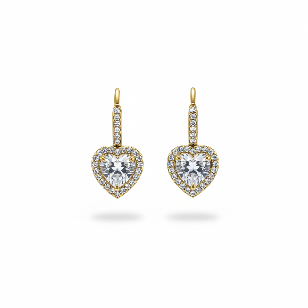 Orecchini cuore gold - frontale