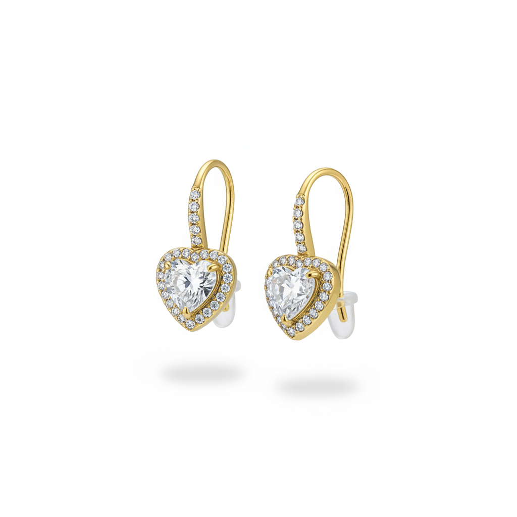 Orecchini cuore gold - laterale