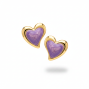Orecchini cuore gold porpora - frontale