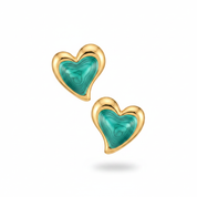 Orecchini cuore gold verde acqua - angolata