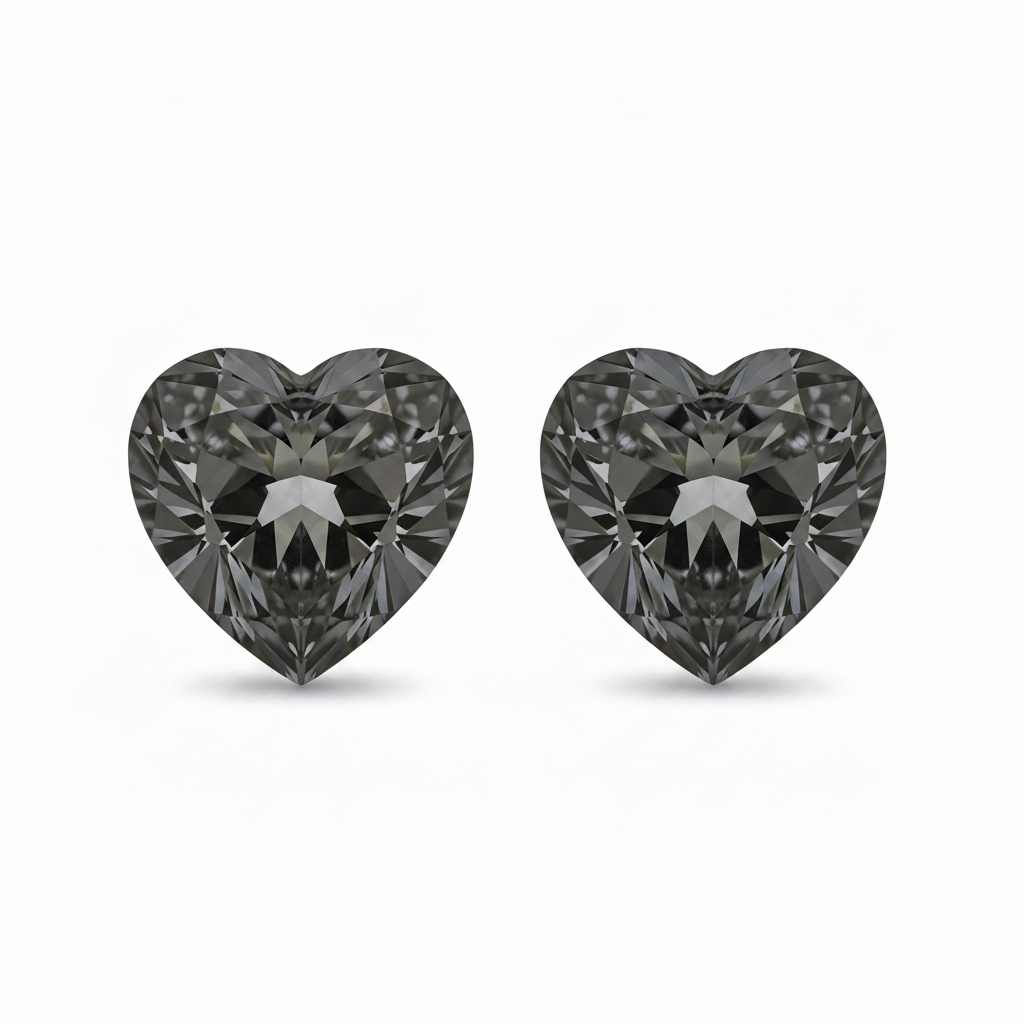 Orecchini cuore grigio antracite
