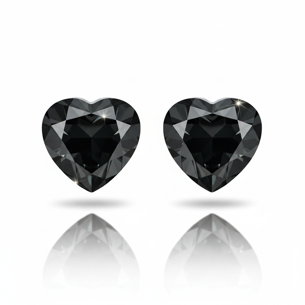 Orecchini cuore nero