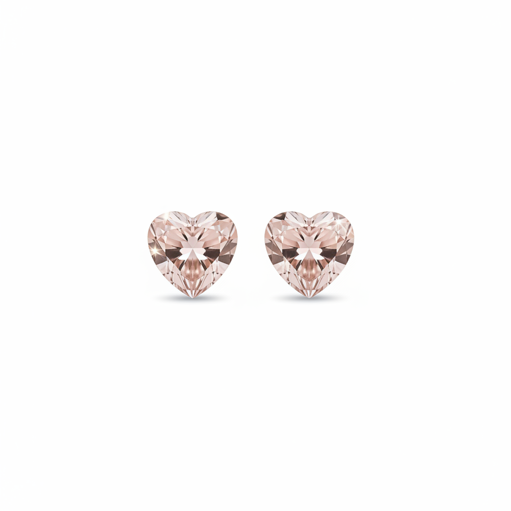 Orecchini cuore rosato