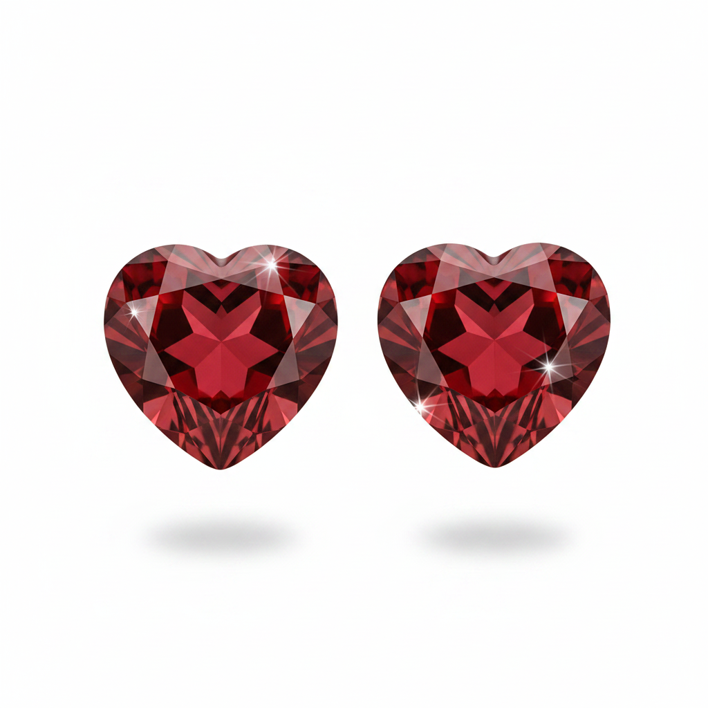 Orecchini cuore rosso fondo bianco