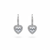 Orecchini cuore silver gancio aperto - frontale