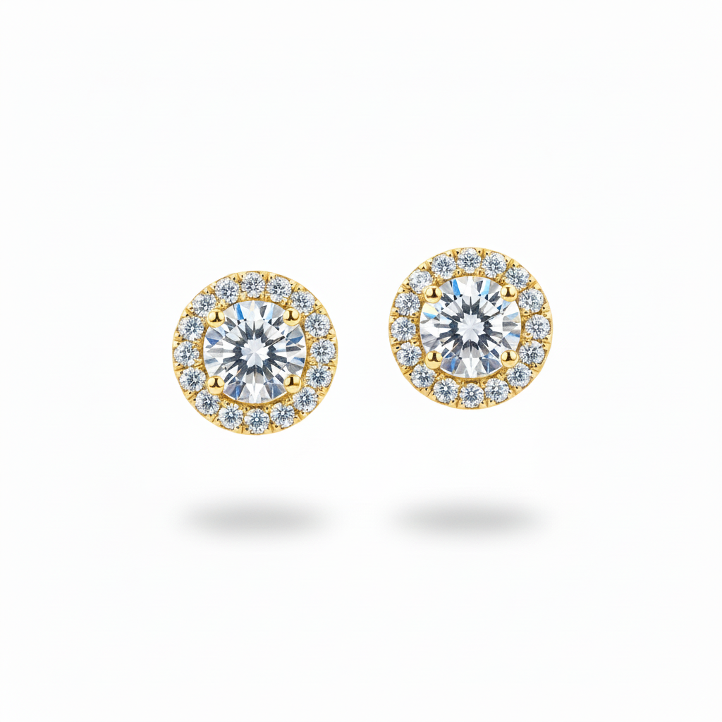 Orecchini Halo Gold - Fondo Bianco