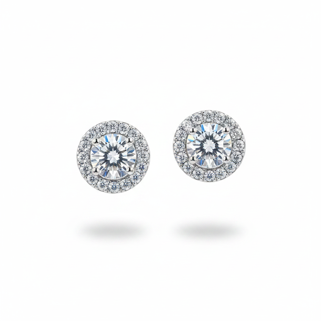 Orecchini Halo Silver - Fondo Bianco