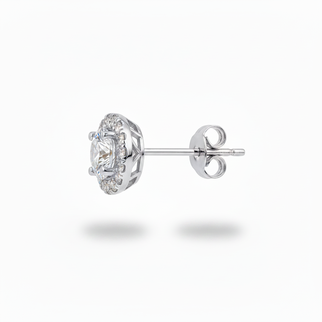 Orecchini Halo Silver - Vista Laterale