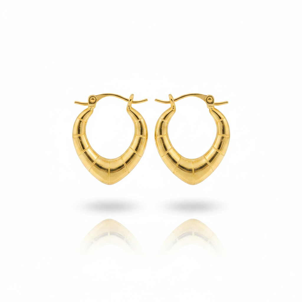 Orecchini hoop oro bamboo - forma corretta