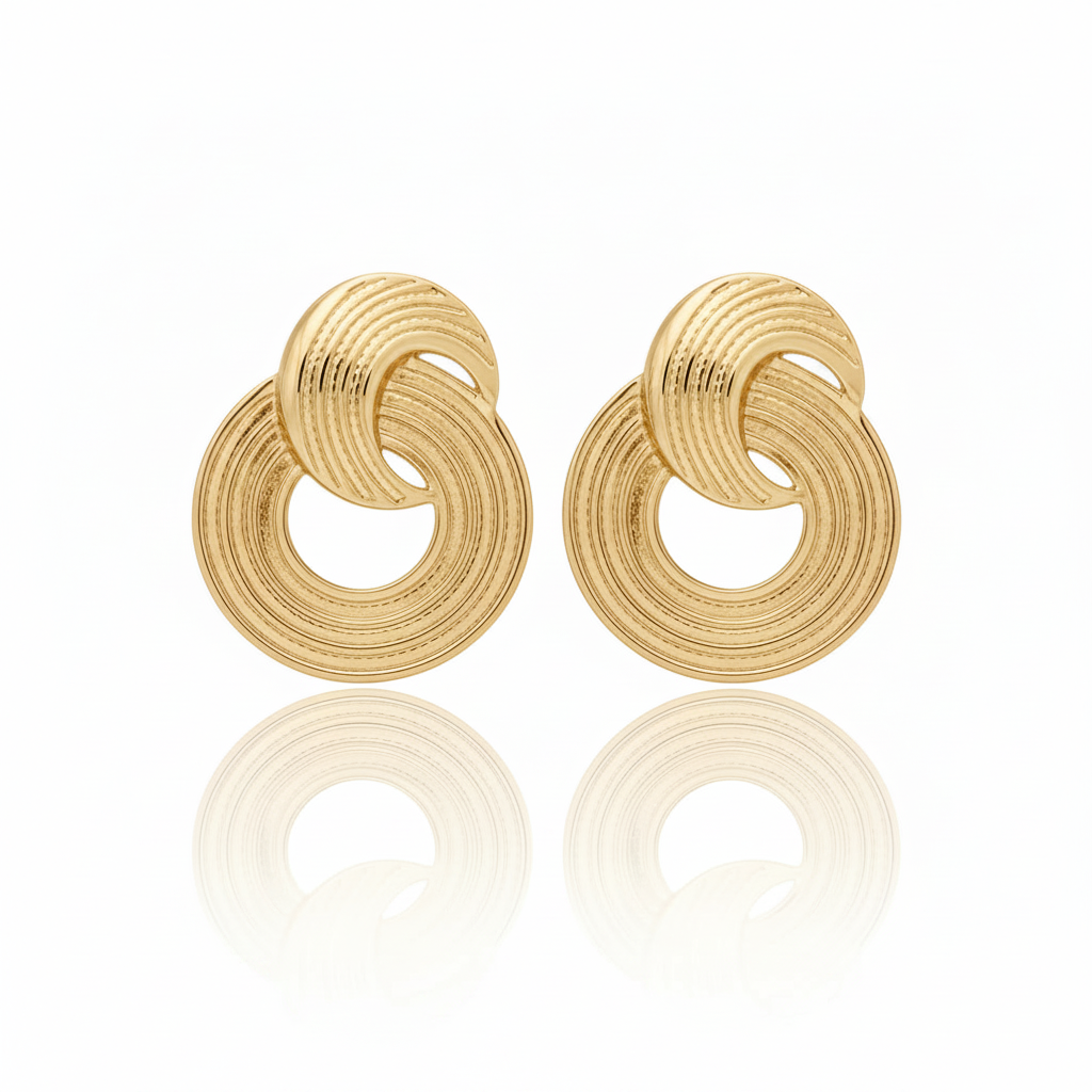 Orecchini onda spirale oro - identici all'argento