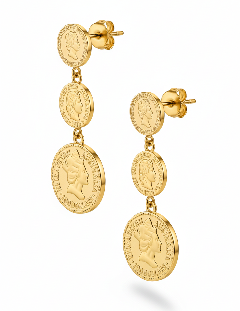 Orecchini Oro – laterale con farfallina