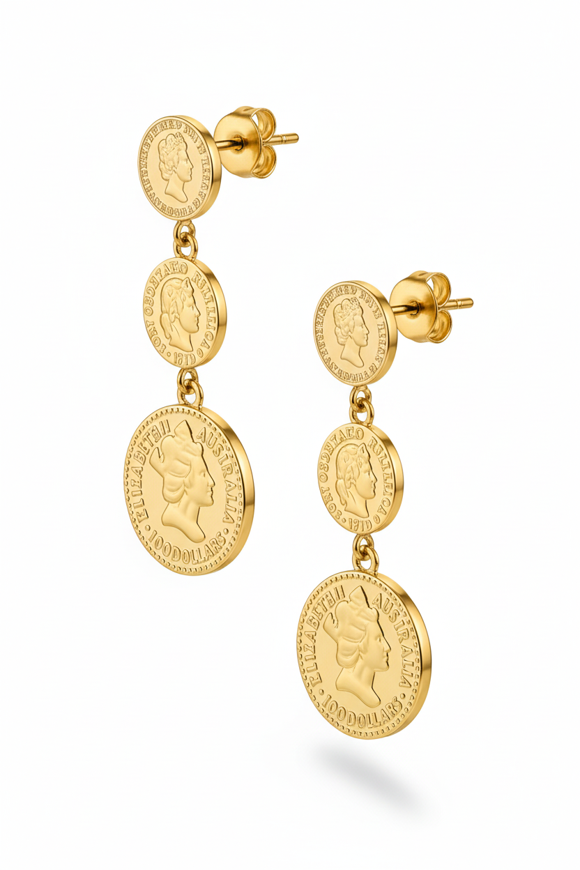 Orecchini Oro – laterale con farfallina
