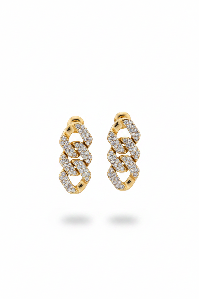 Orecchini oro pavé — coppia