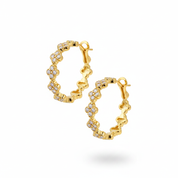 Orecchini oro pavé - tre quarti