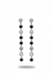 Orecchini pendenti argento - nero bianco