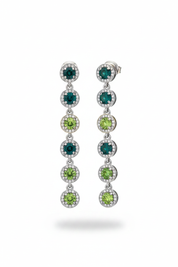 Orecchini pendenti argento - verde