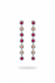 Orecchini pendenti rosa - argento