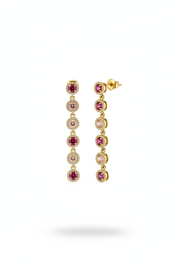 Orecchini pendenti rosa - oro