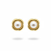 Orecchini perla cornice oro - sfondo bianco