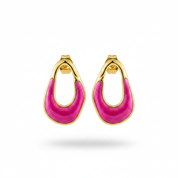 Orecchini smalto fucsia effetto acquarello metallizzato