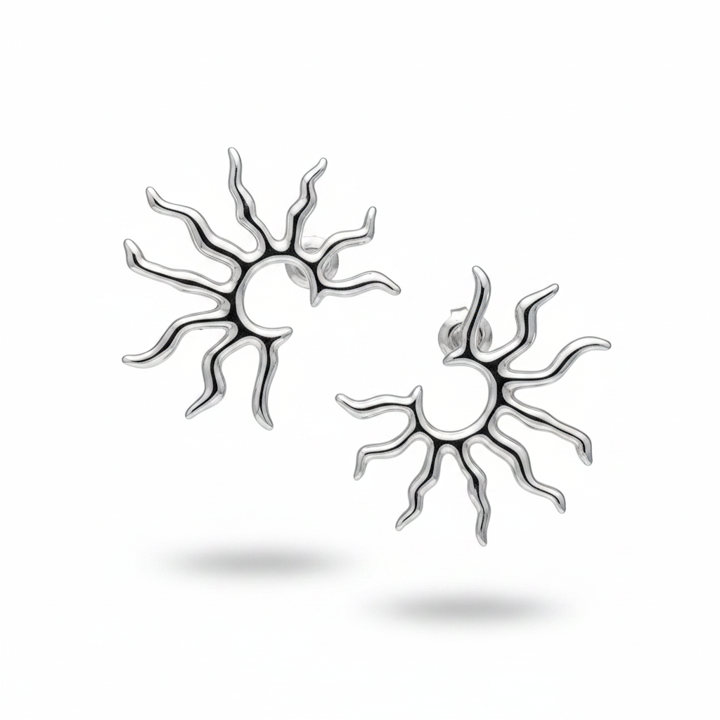 Orecchini sole argento