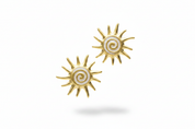 Orecchini sole oro smalto bianco – coppia