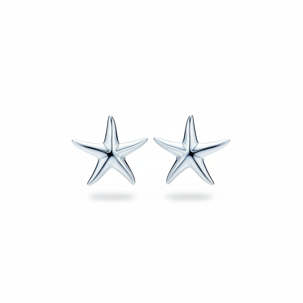 Orecchini stella marina liscia argento