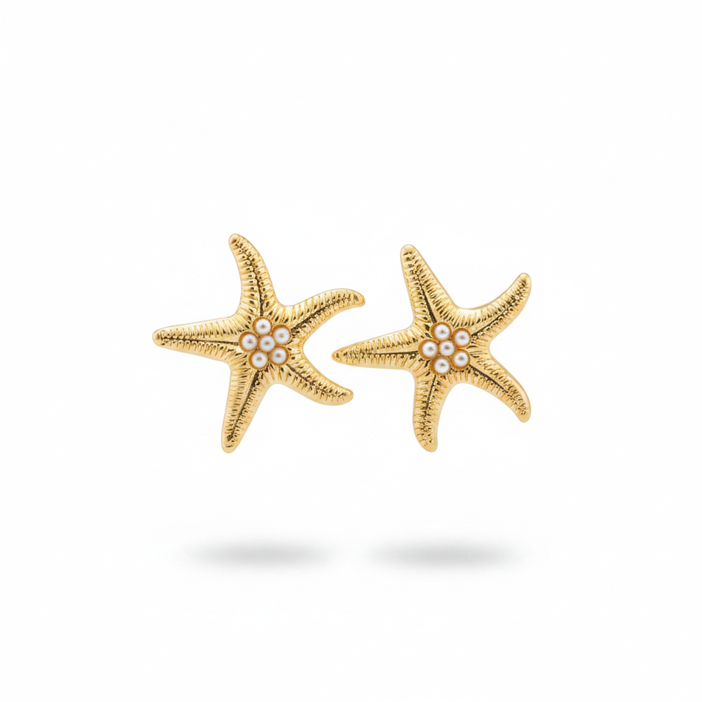 Orecchini stella marina oro