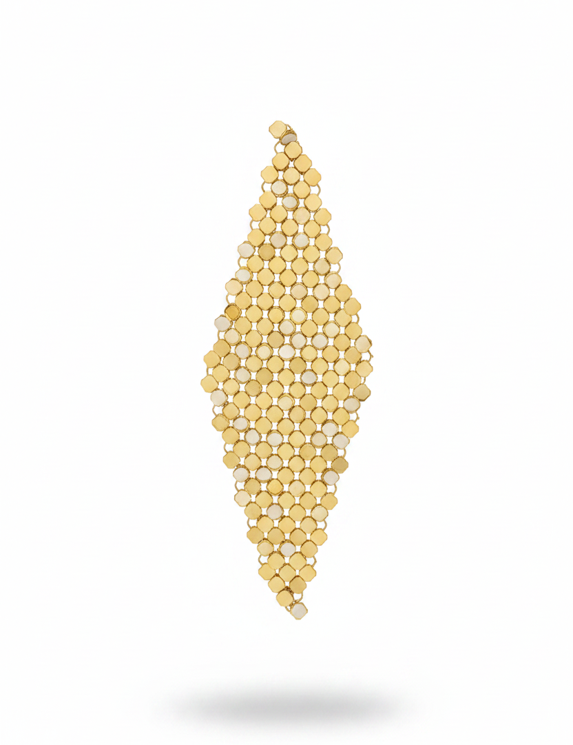 Orecchino mesh oro - close-up