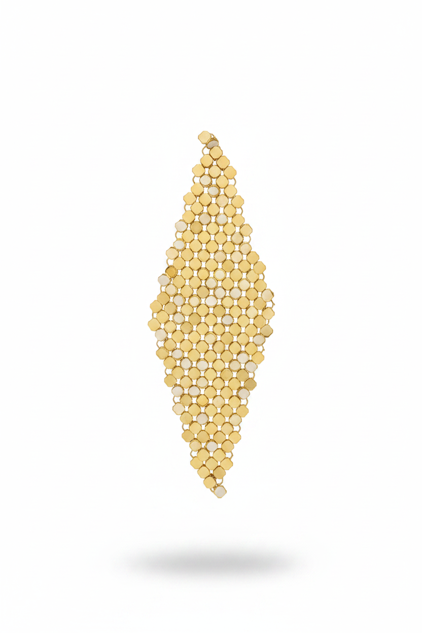 Orecchino mesh oro - close-up