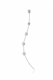 Orecchino pendente diamantini quadrati argento
