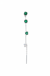 Orecchino pendente smeraldo argento