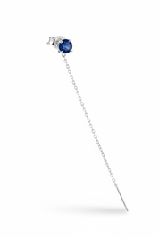 Orecchino pietra blu catenina argento