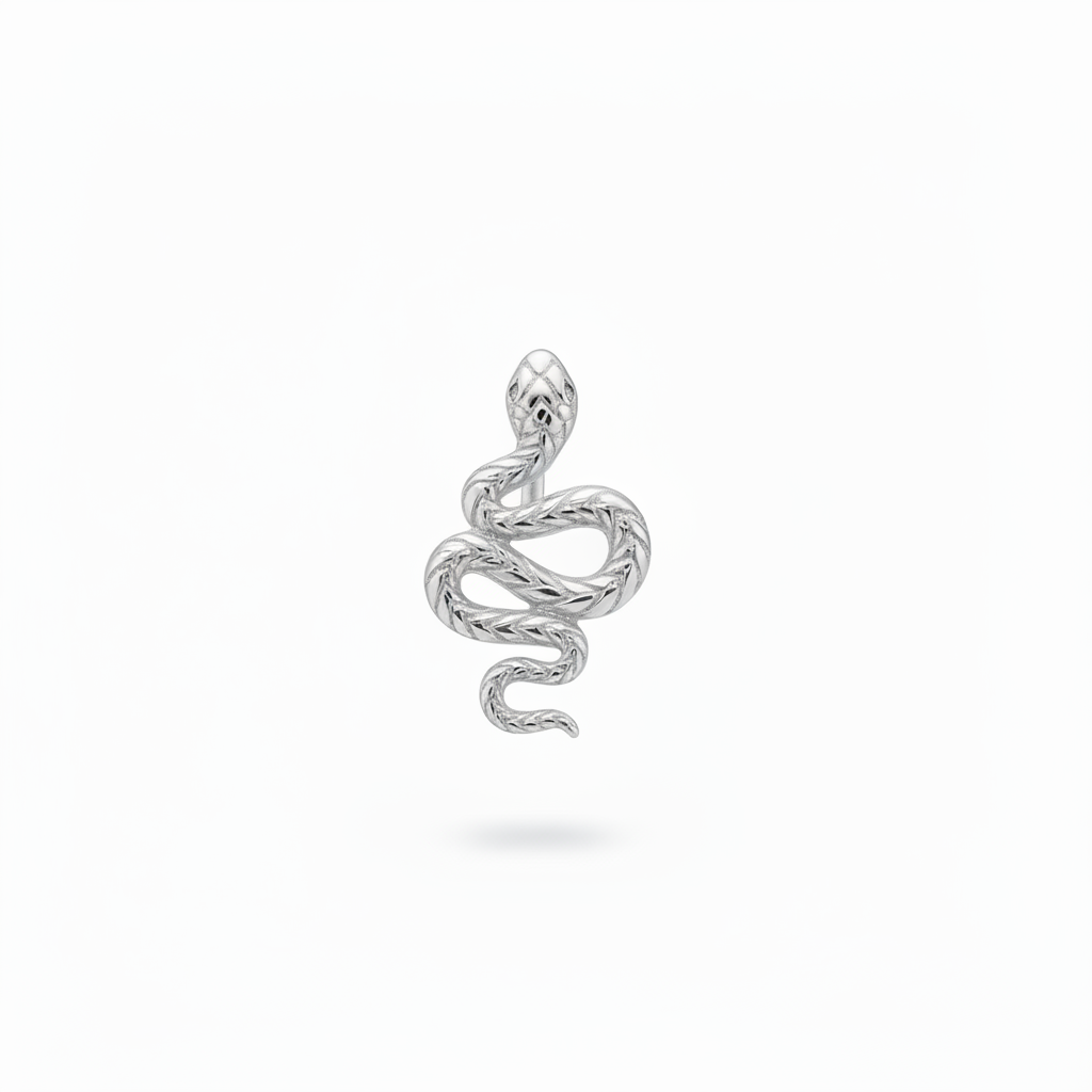 Orecchino serpente argento – singolo