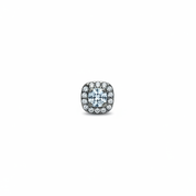 Orecchino stud quadrato con pietra azzurra