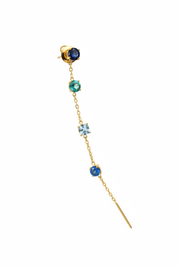 Orecchino tutto blu oro