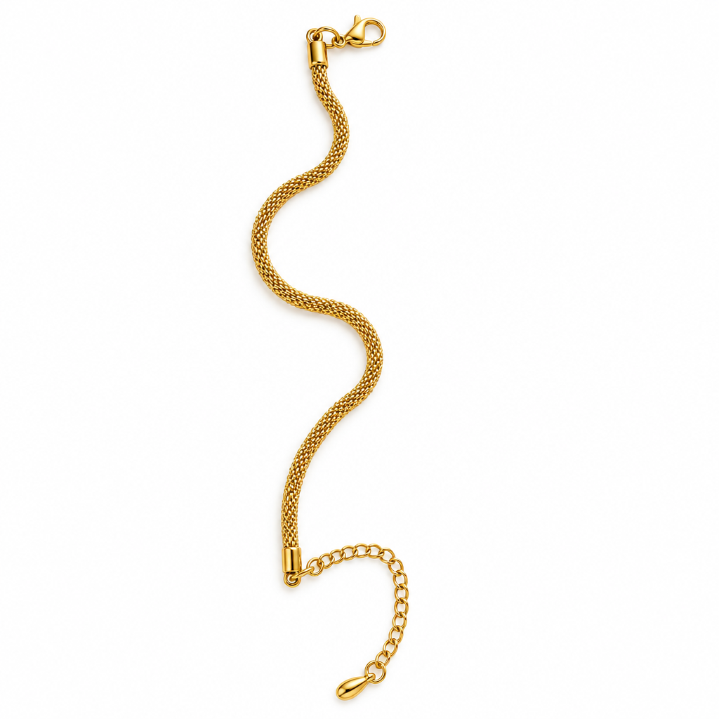 oro - bracciale a maglia mesh