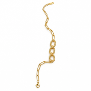 oro - bracciale con anelli ovali testurizzati