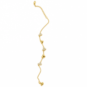 oro - bracciale cuoricini alternati