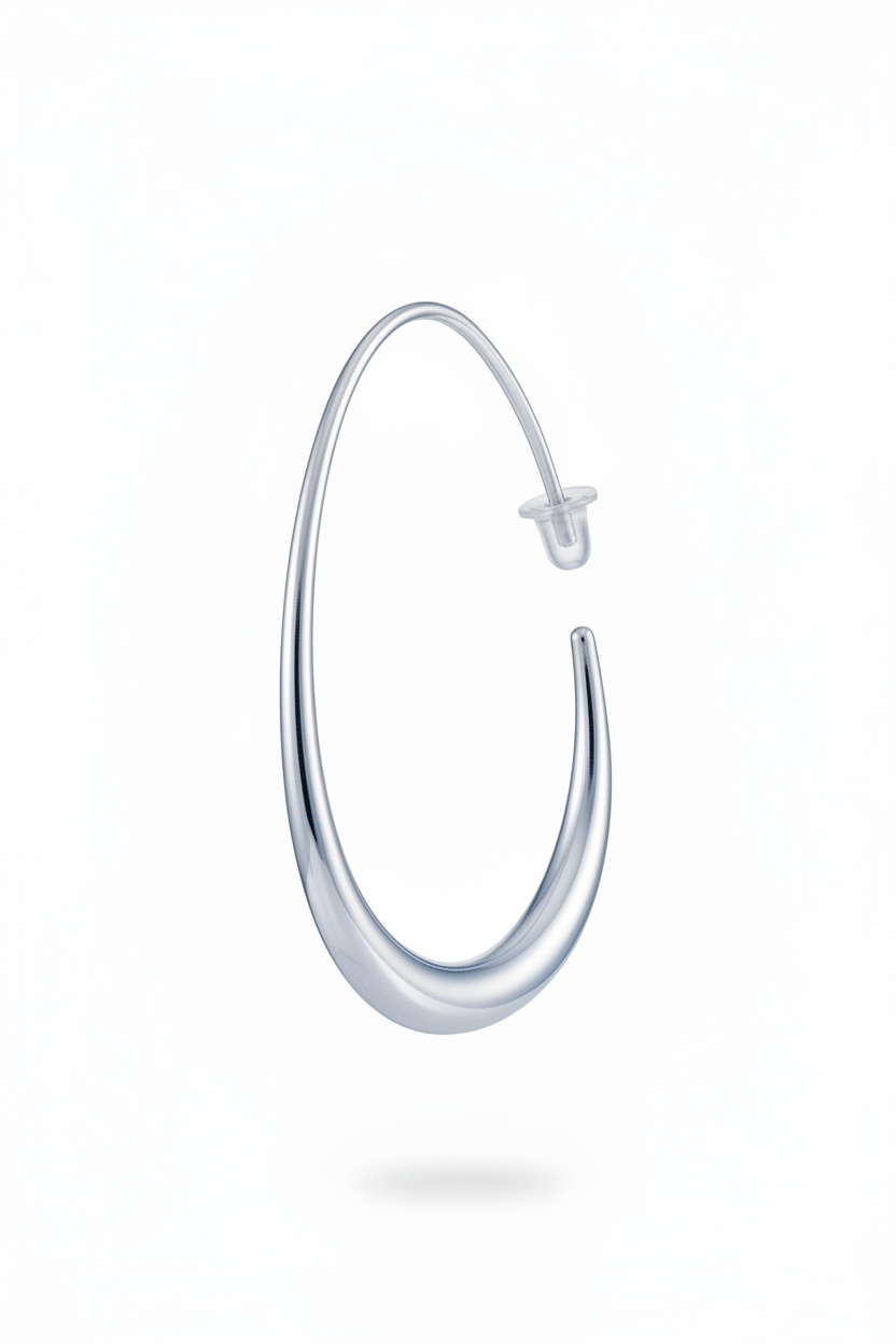 Ovale goccia argento - frontale