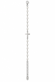 Pearl Cross Bracelet Silver